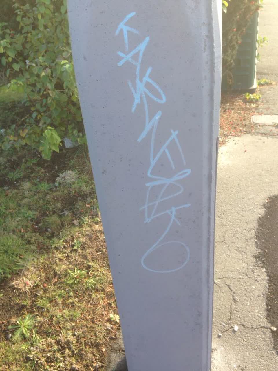The photograph attached to this graffiti report