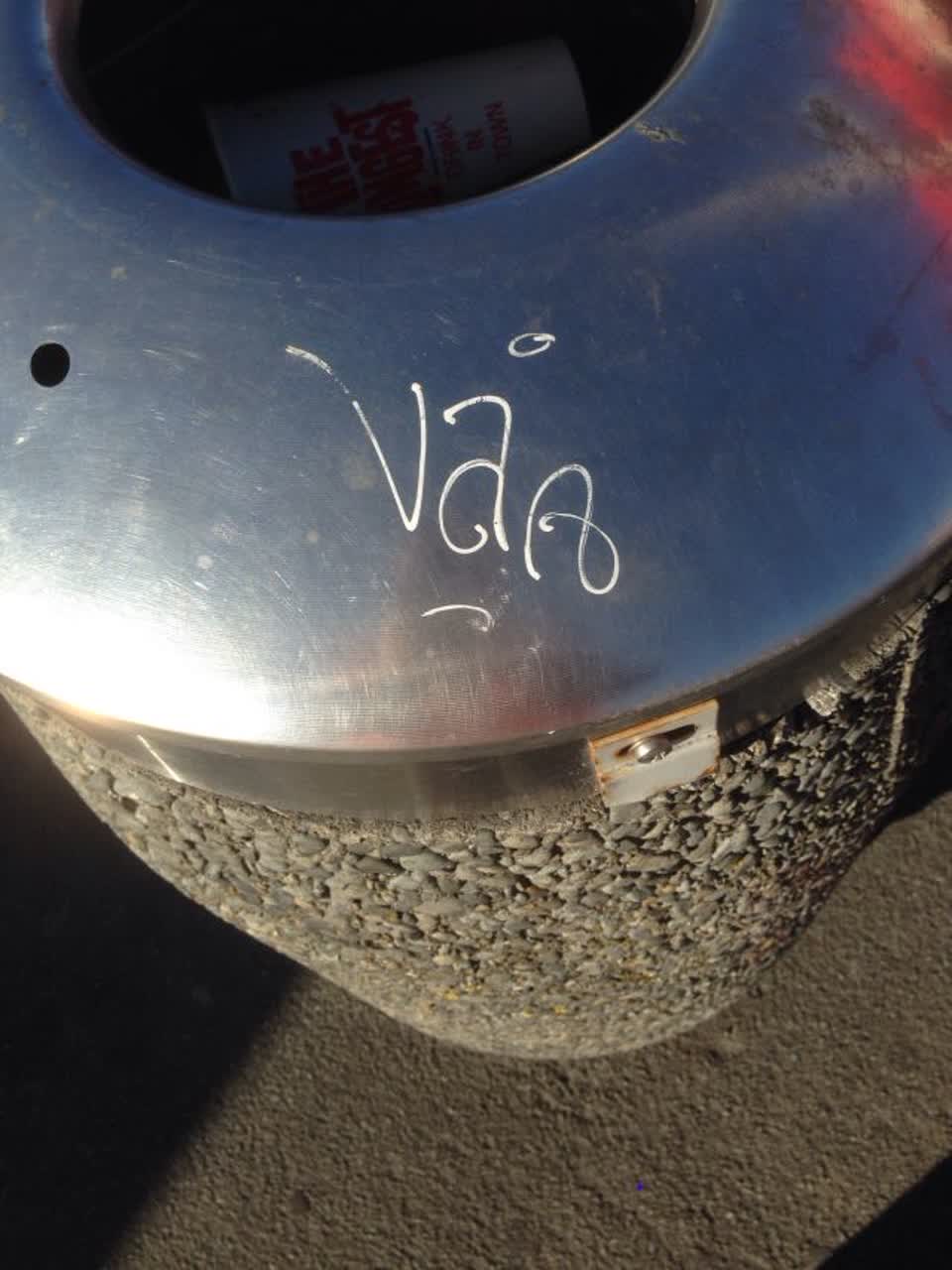 The photograph attached to this graffiti report