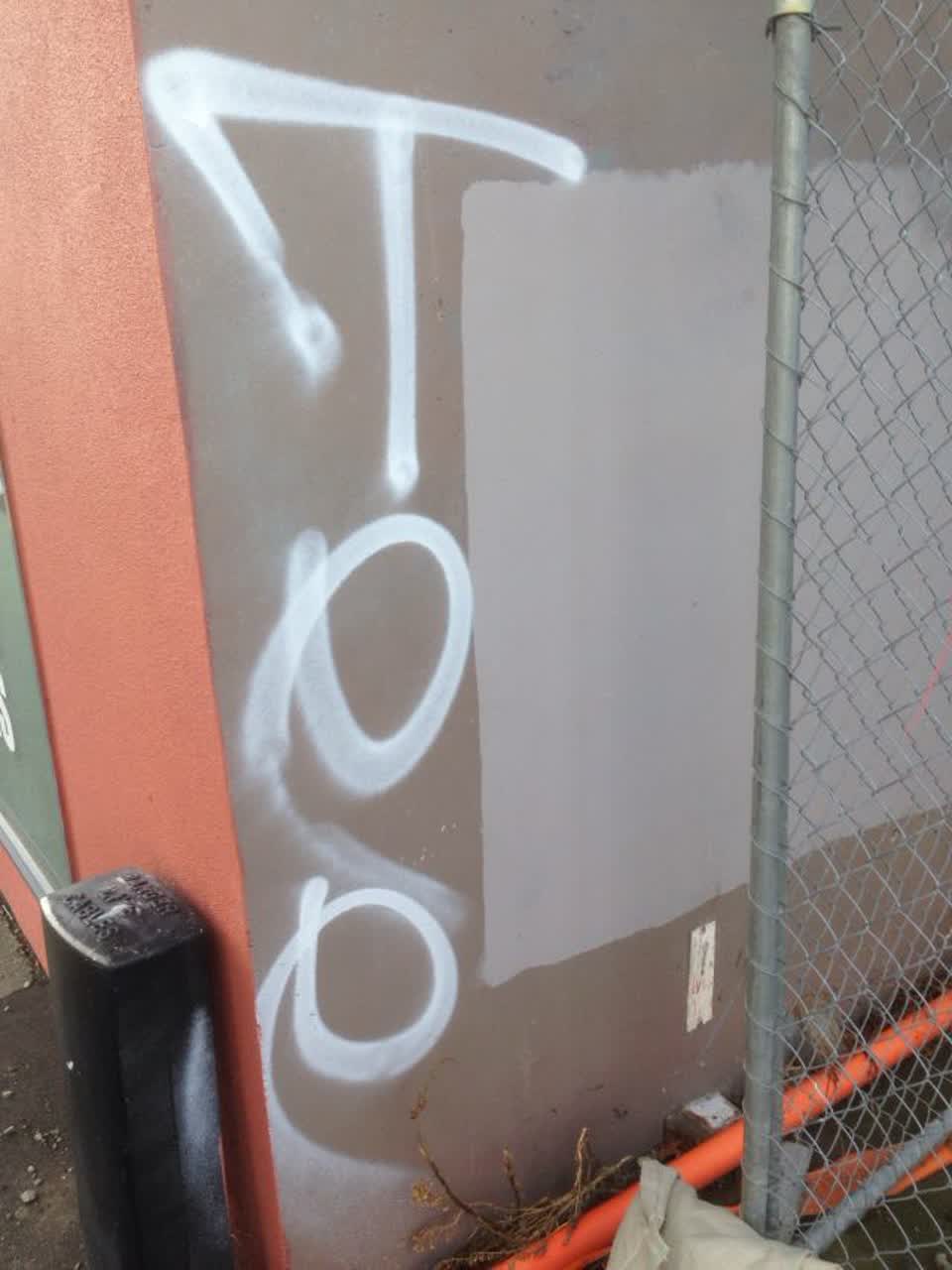 The photograph attached to this graffiti report