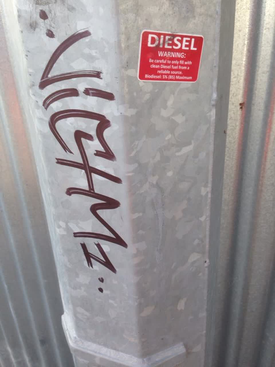 The photograph attached to this graffiti report