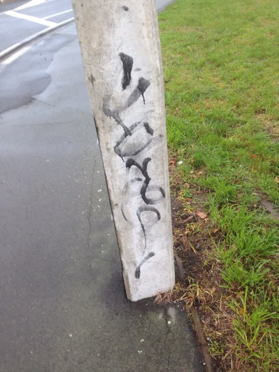 The photograph attached to this graffiti report