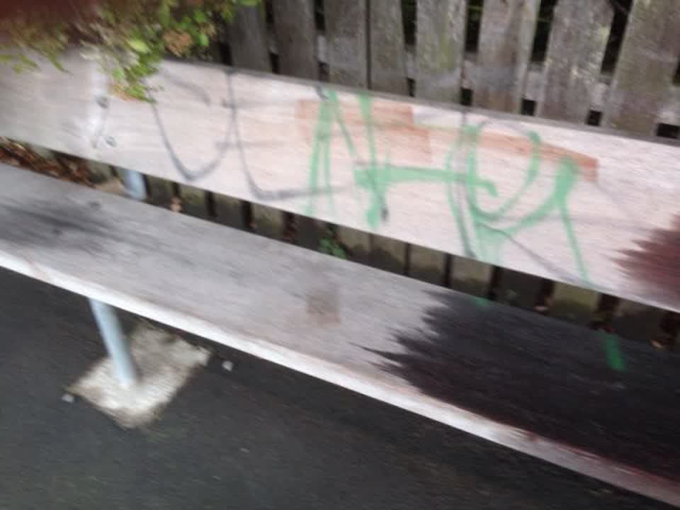 The photograph attached to this graffiti report