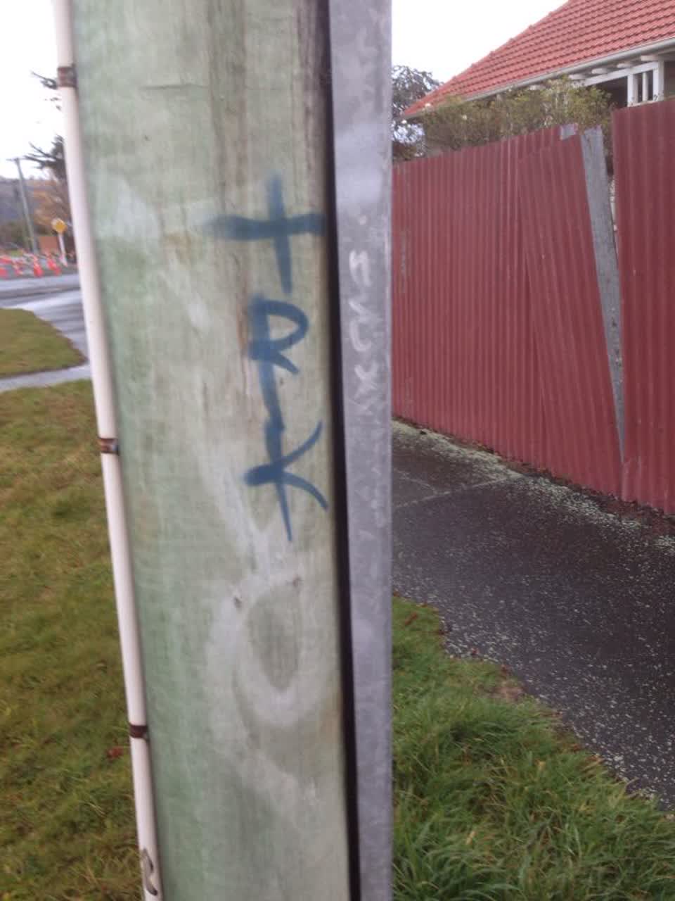 The photograph attached to this graffiti report