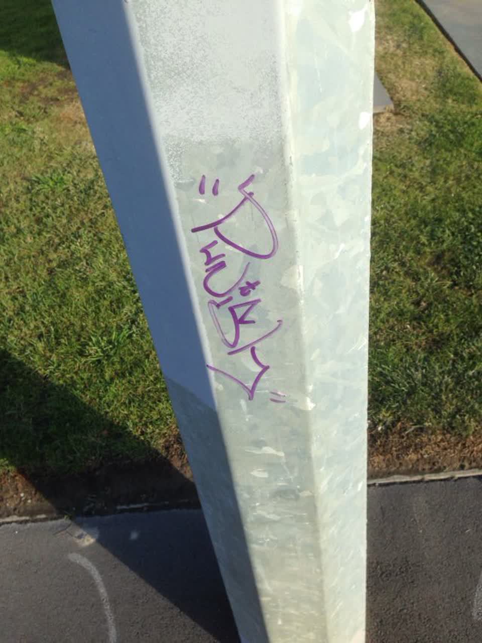 The photograph attached to this graffiti report