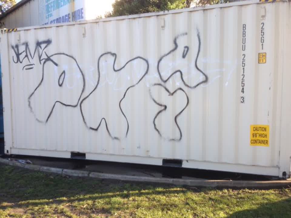 The photograph attached to this graffiti report