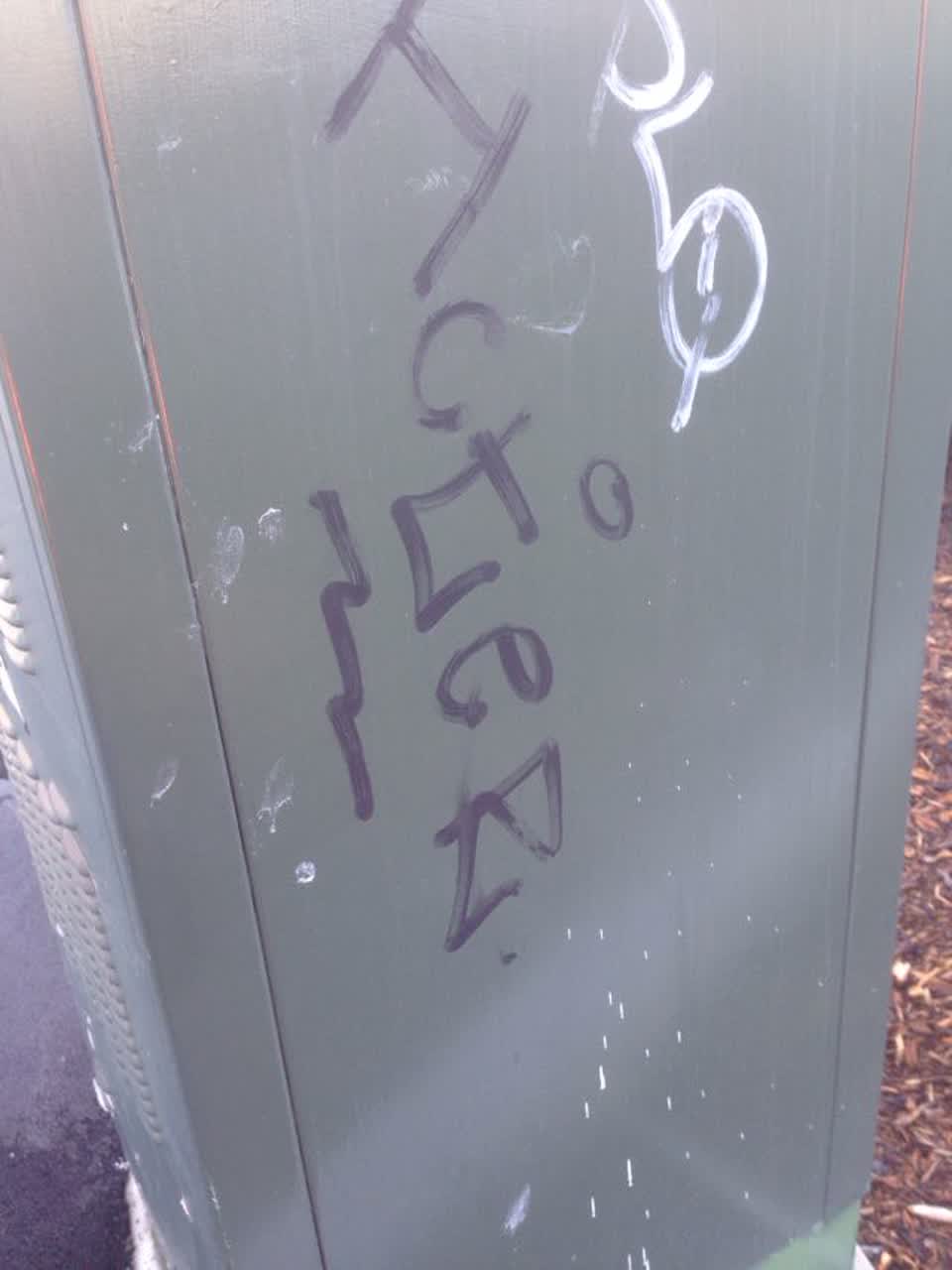 The photograph attached to this graffiti report