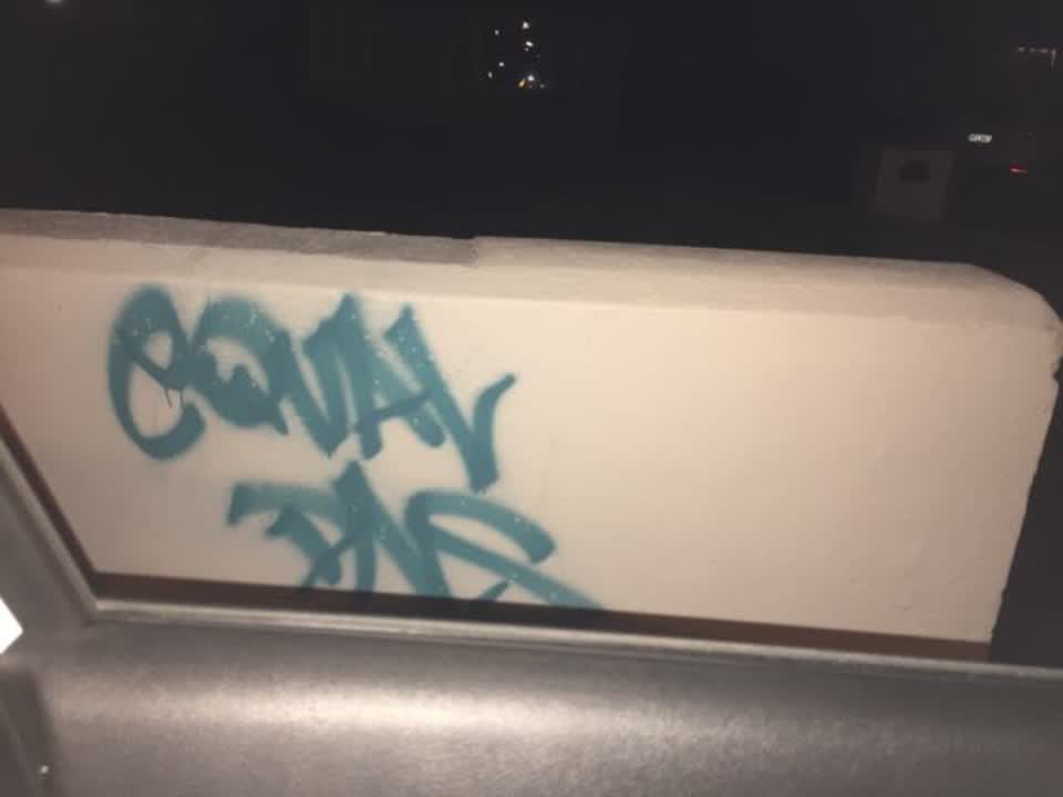 The photograph attached to this graffiti report