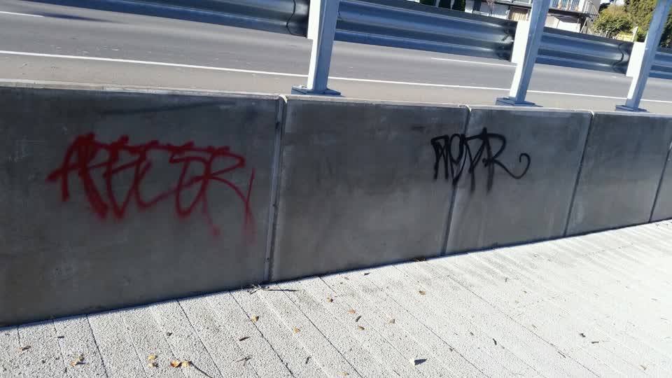 The photograph attached to this graffiti report