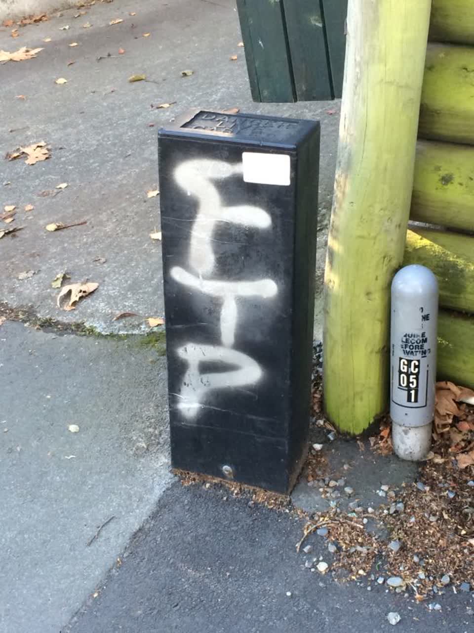 The photograph attached to this graffiti report