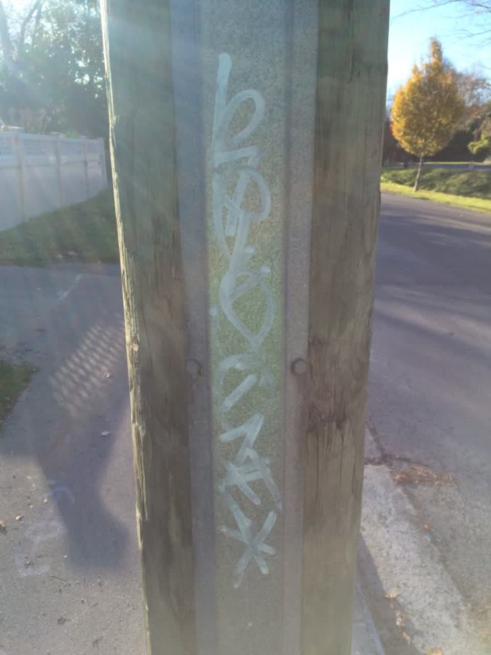 The photograph attached to this graffiti report