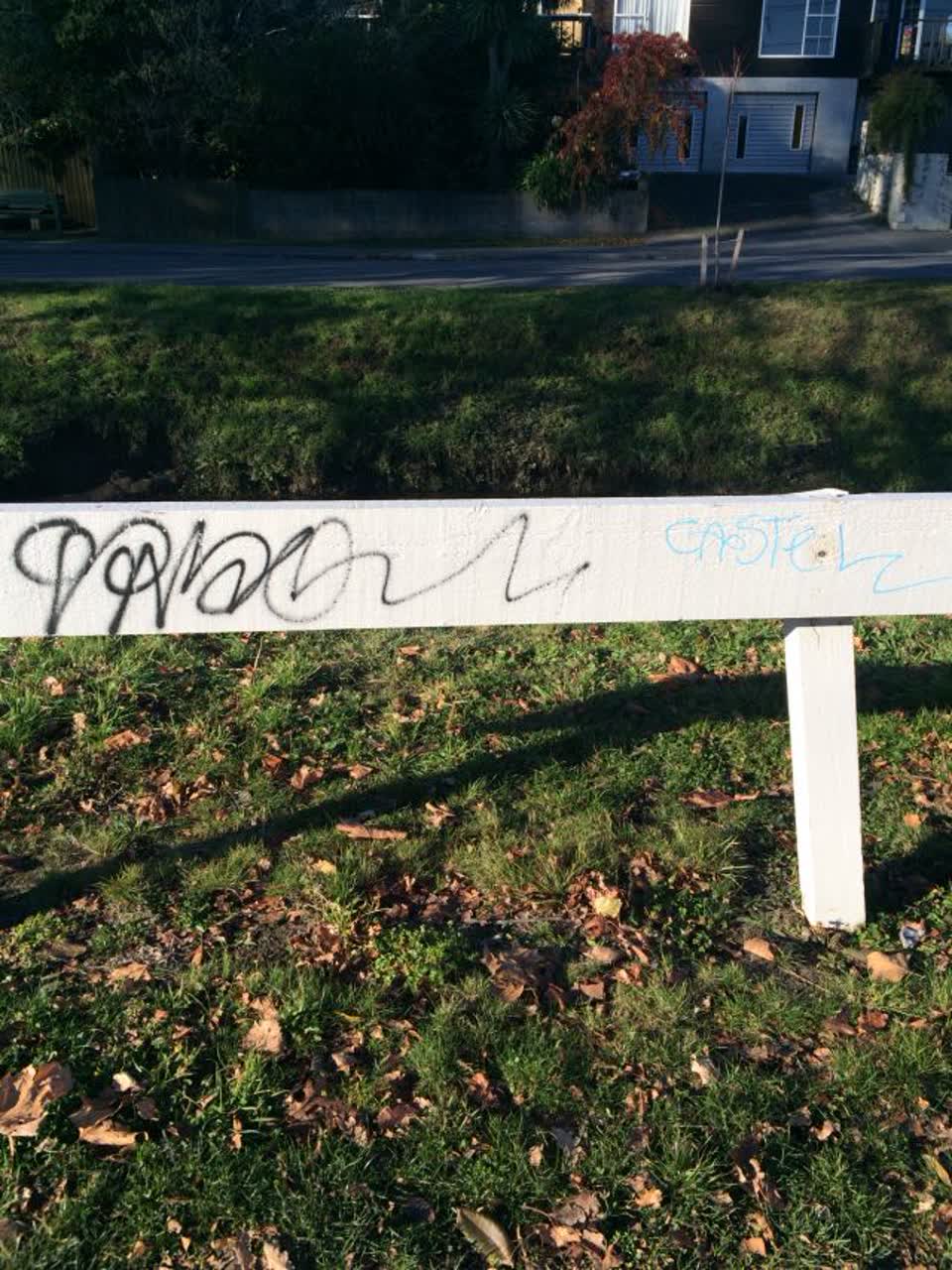 The photograph attached to this graffiti report