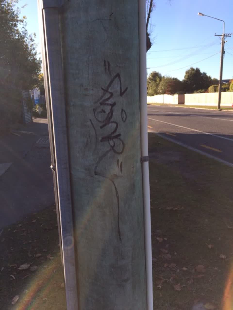 The photograph attached to this graffiti report