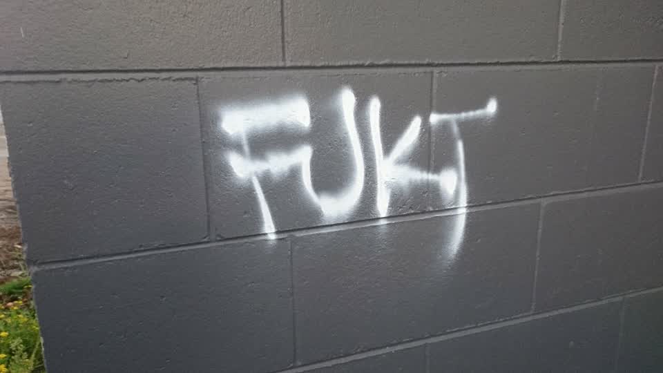The photograph attached to this graffiti report