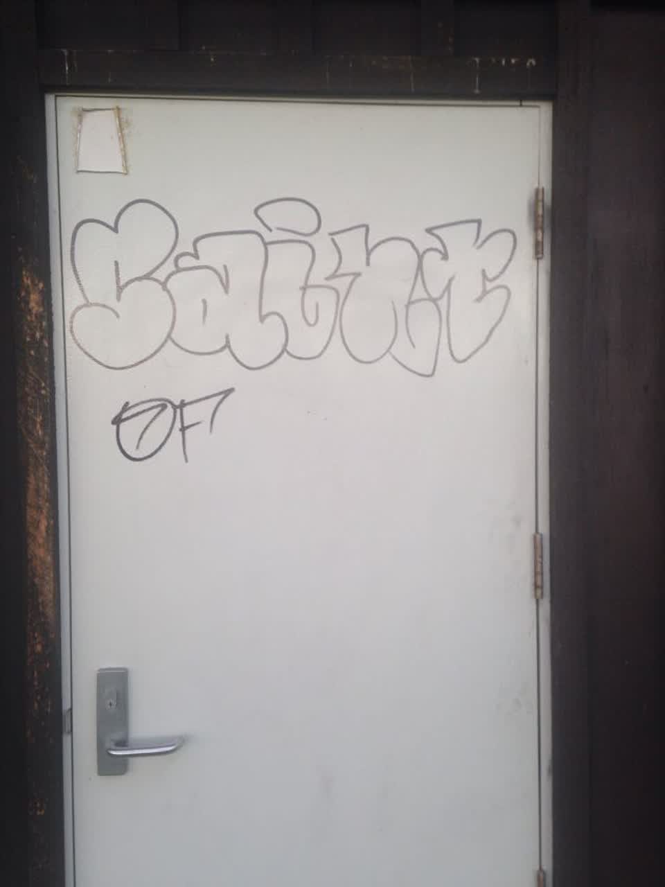 The photograph attached to this graffiti report