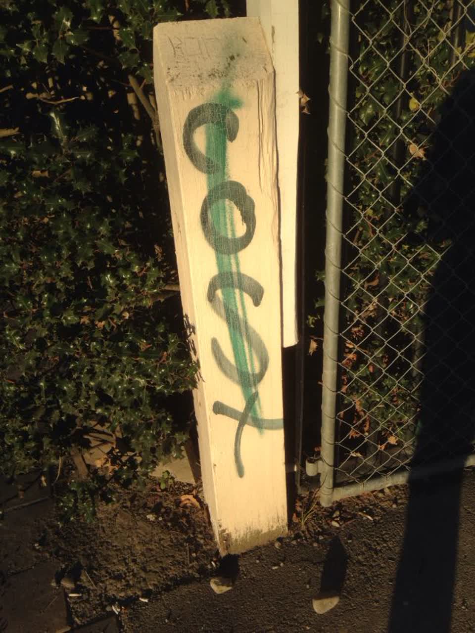The photograph attached to this graffiti report