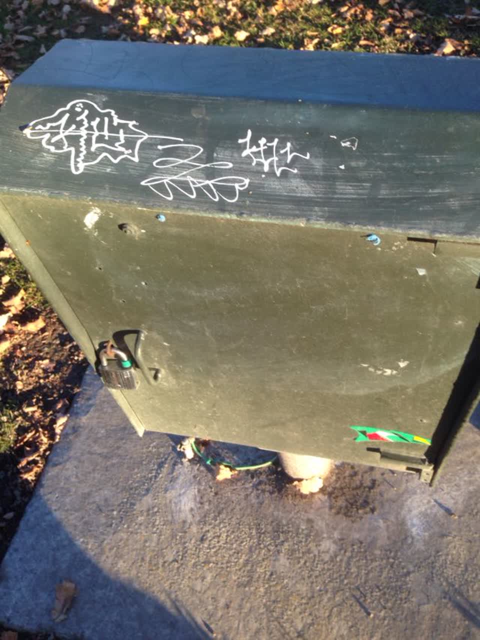 The photograph attached to this graffiti report