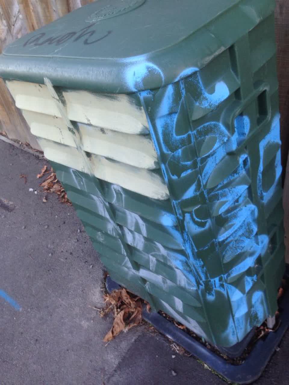 The photograph attached to this graffiti report