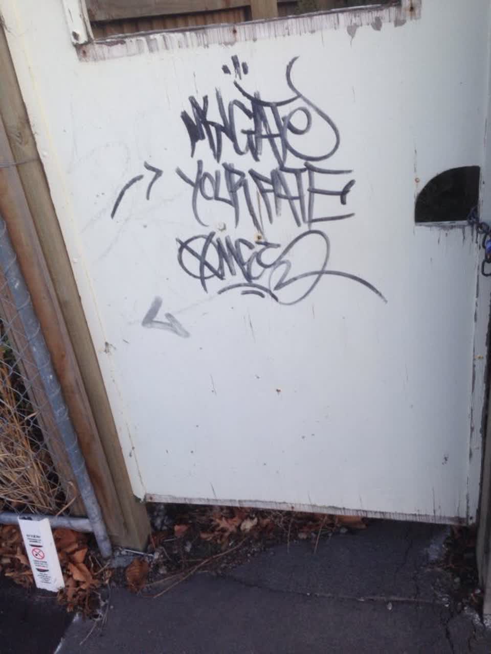 The photograph attached to this graffiti report