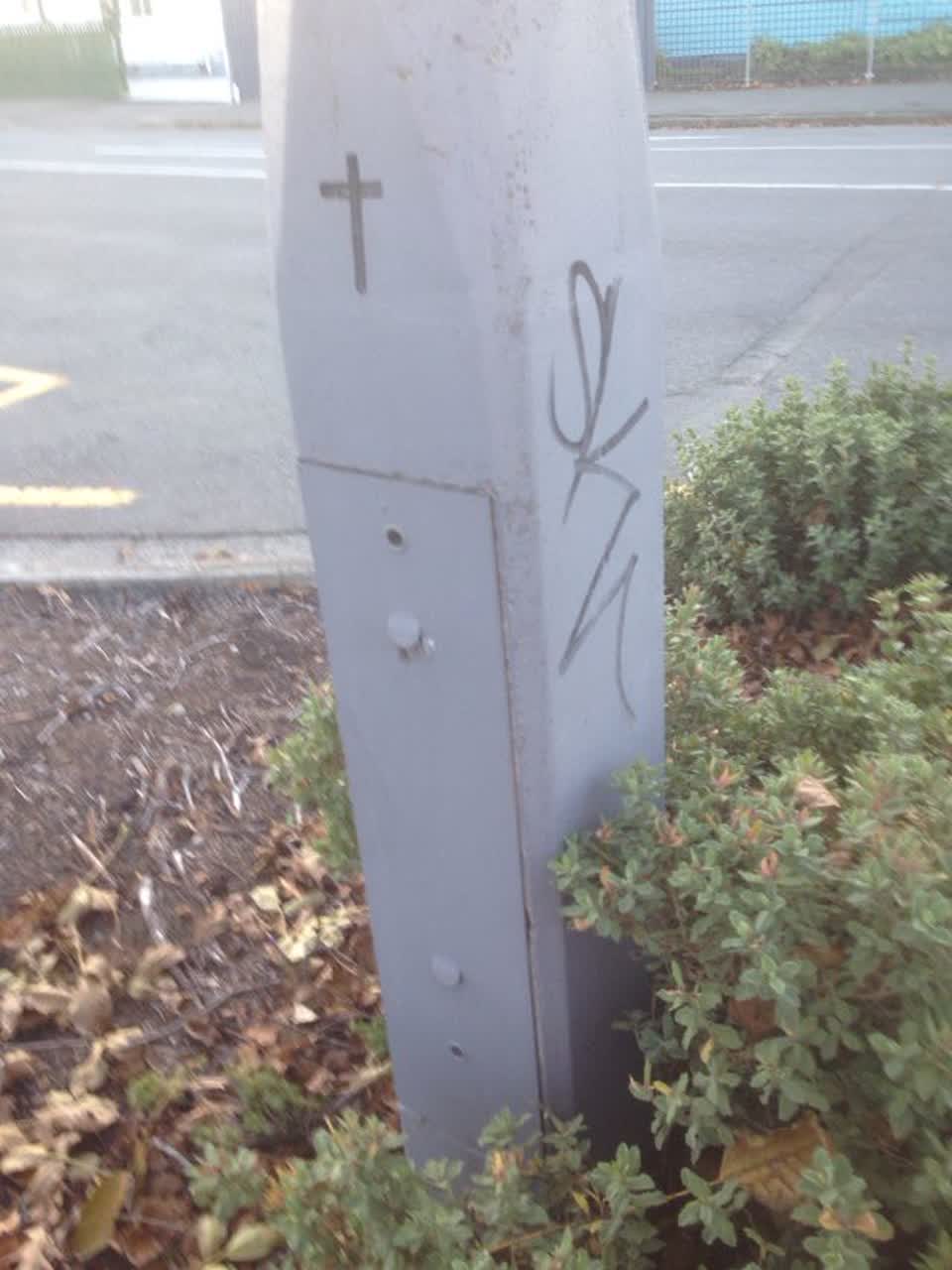 The photograph attached to this graffiti report