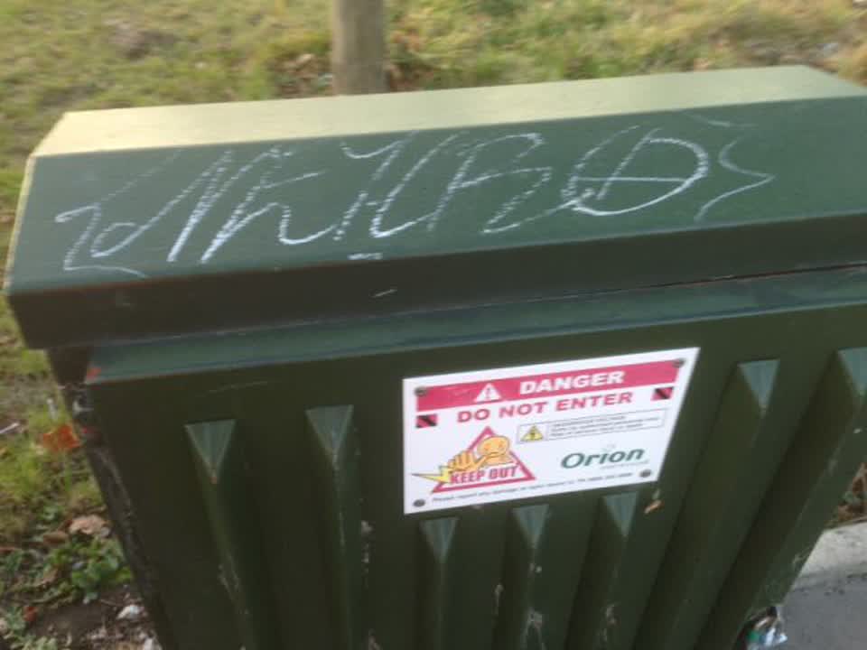 The photograph attached to this graffiti report