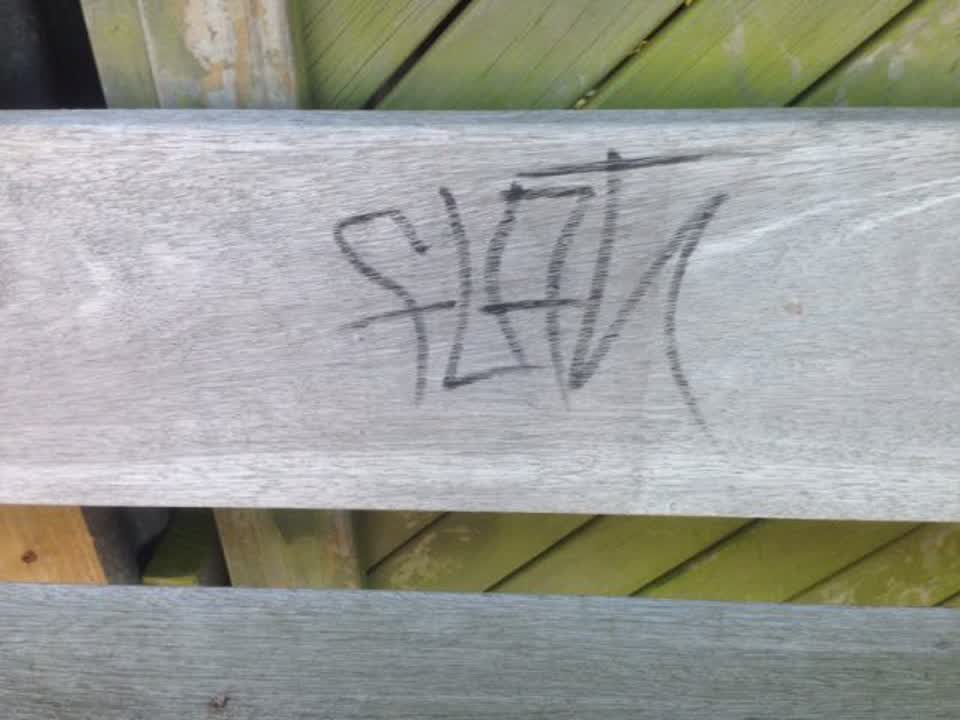 The photograph attached to this graffiti report