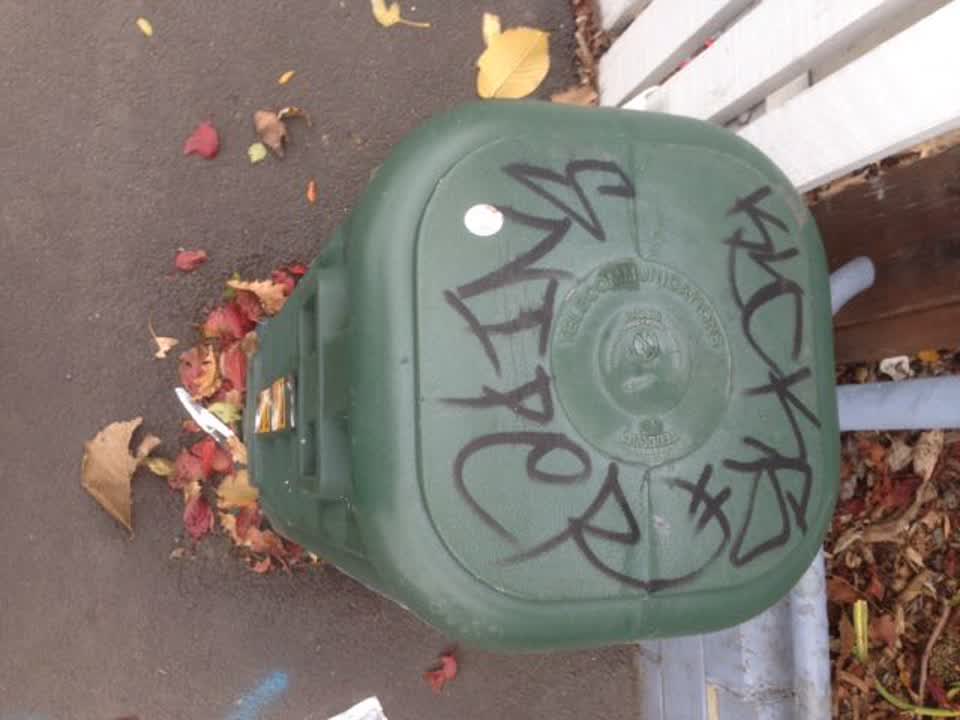 The photograph attached to this graffiti report