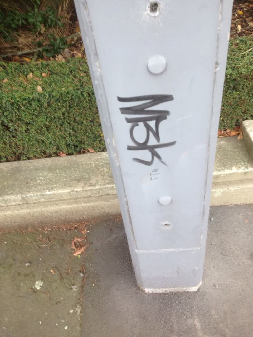 The photograph attached to this graffiti report