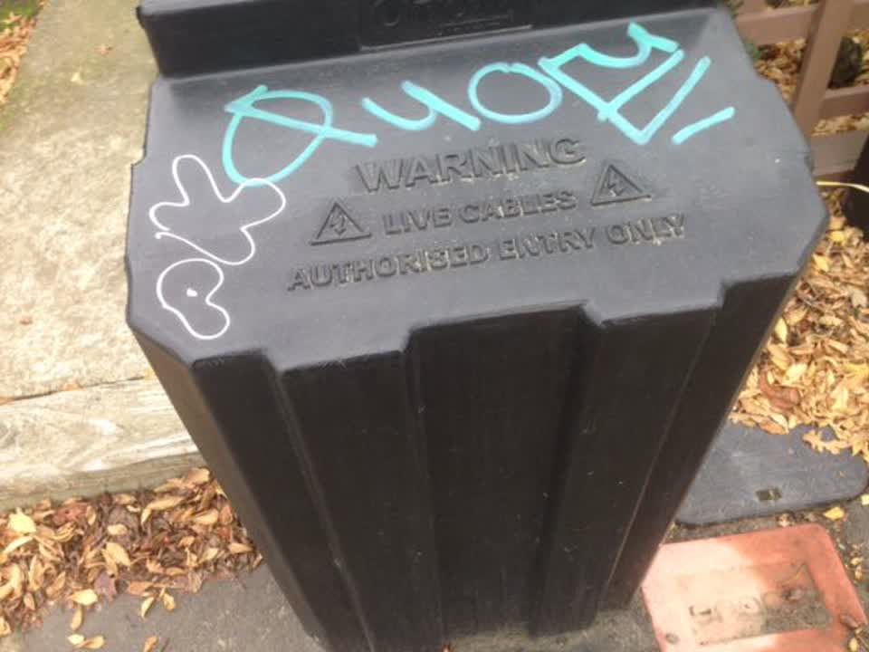 The photograph attached to this graffiti report