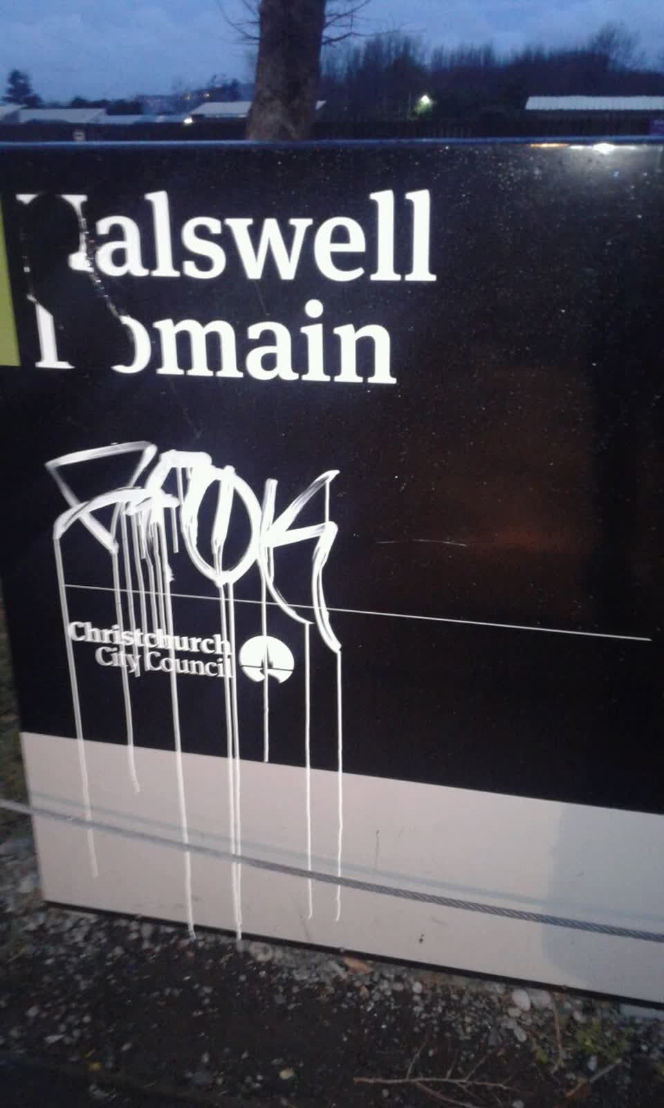 The photograph attached to this graffiti report
