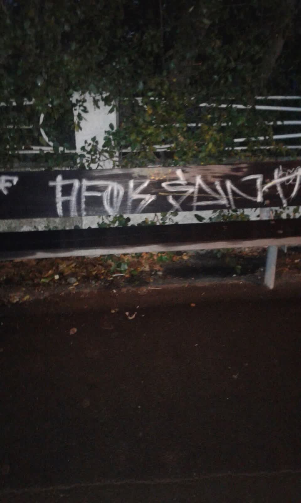 The photograph attached to this graffiti report