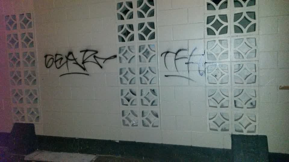 The photograph attached to this graffiti report