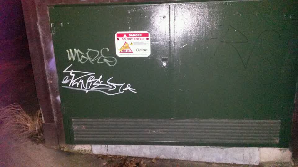 The photograph attached to this graffiti report