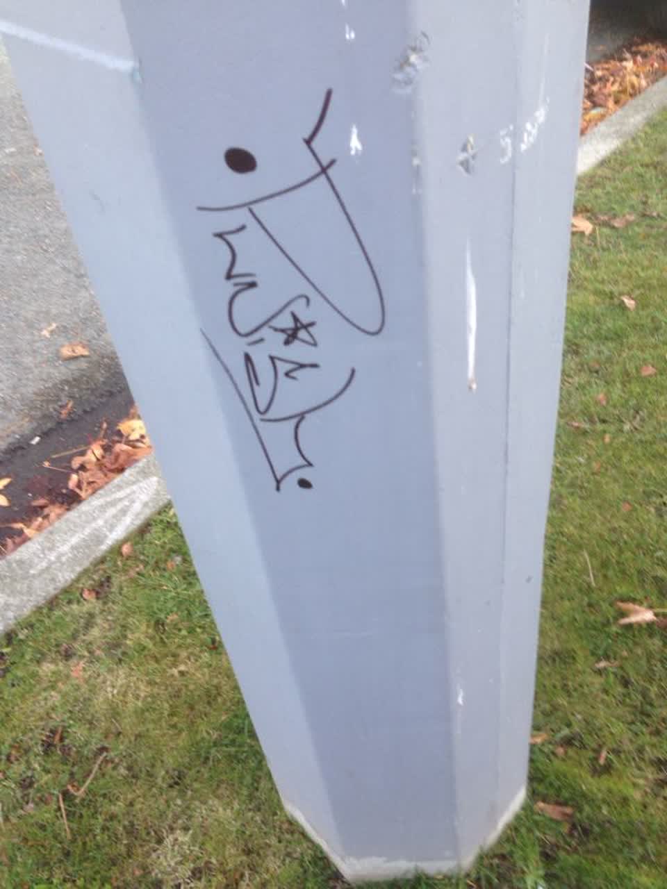 The photograph attached to this graffiti report