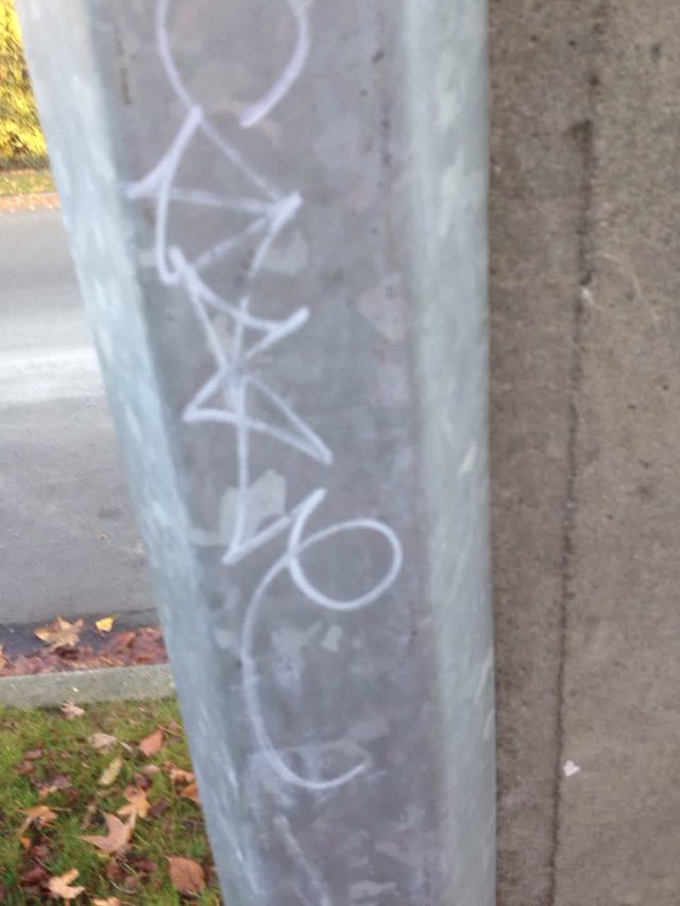The photograph attached to this graffiti report