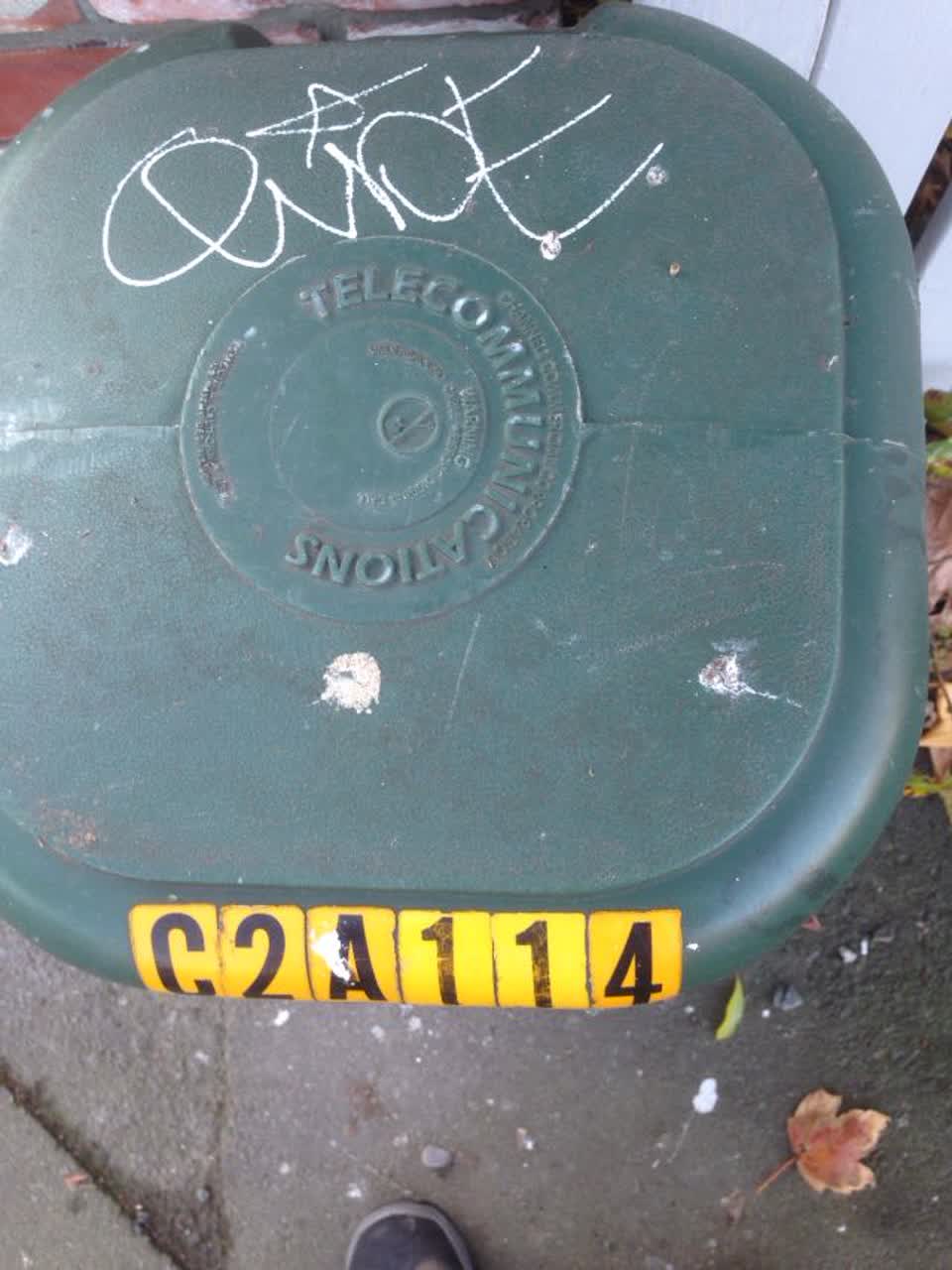 The photograph attached to this graffiti report