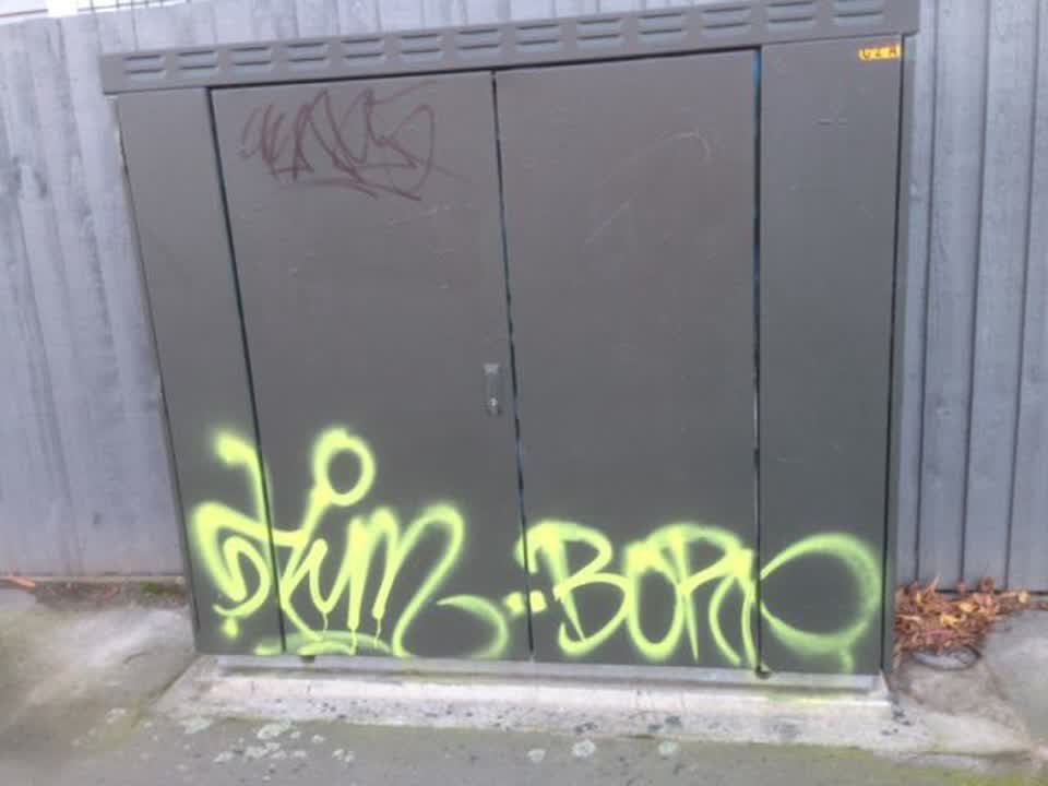 The photograph attached to this graffiti report