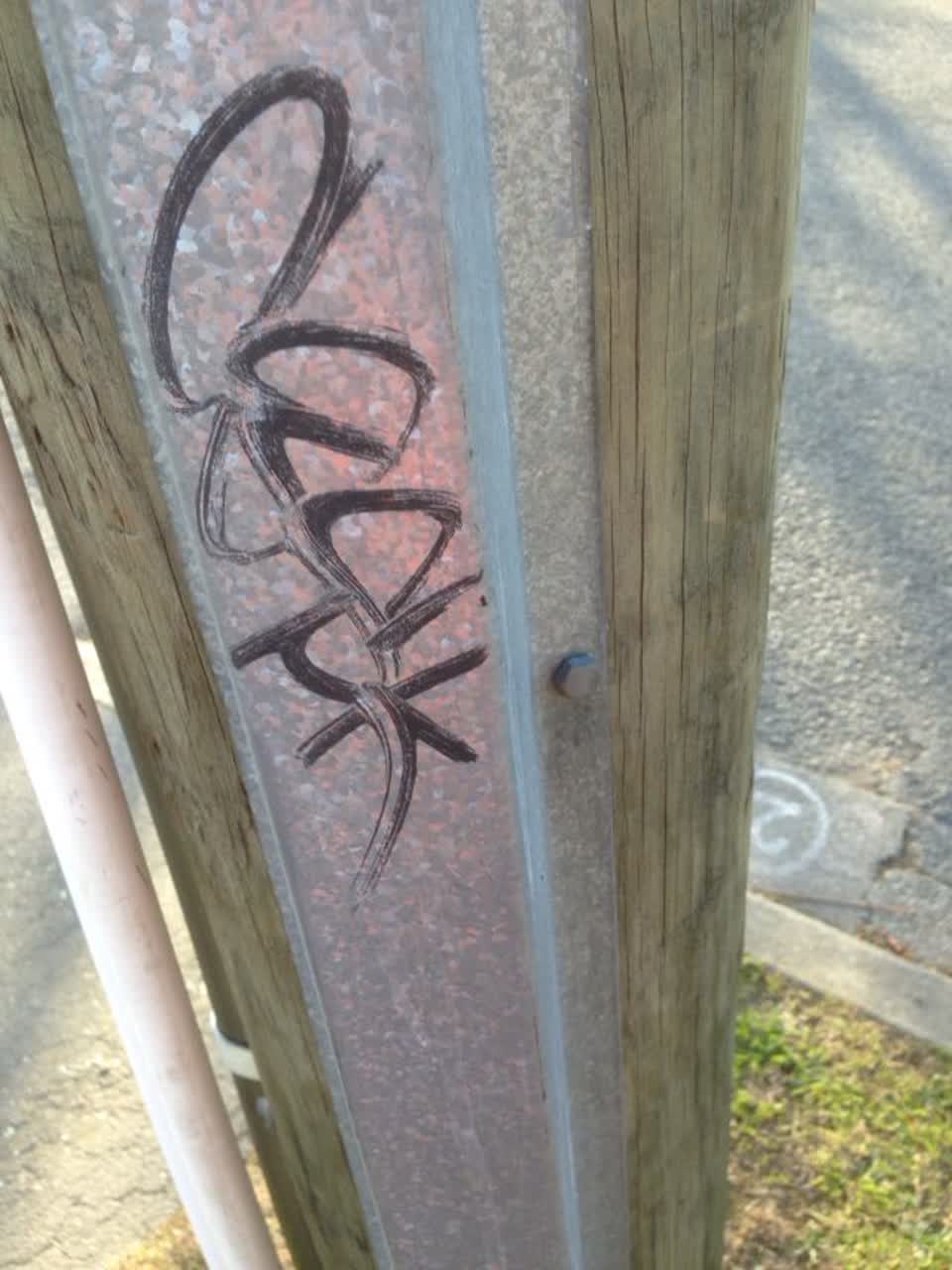 The photograph attached to this graffiti report