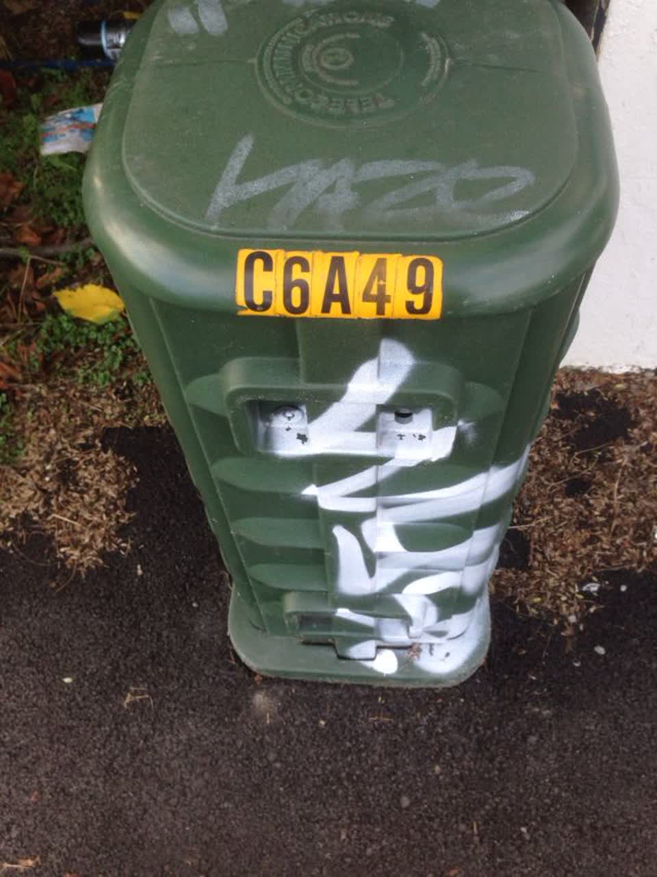 The photograph attached to this graffiti report