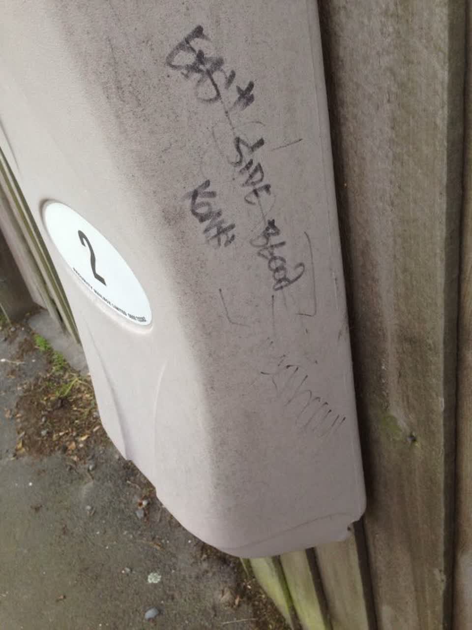 The photograph attached to this graffiti report
