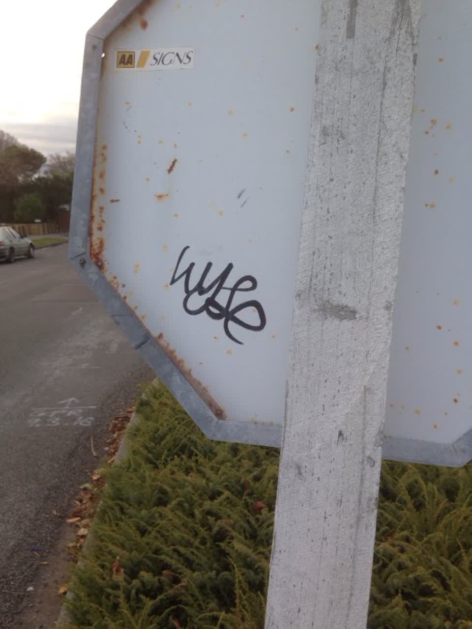 The photograph attached to this graffiti report