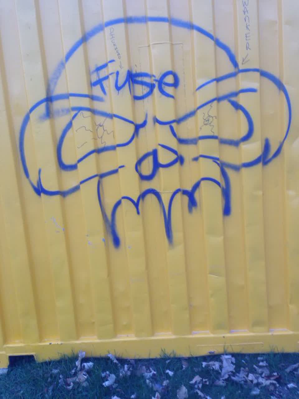 The photograph attached to this graffiti report