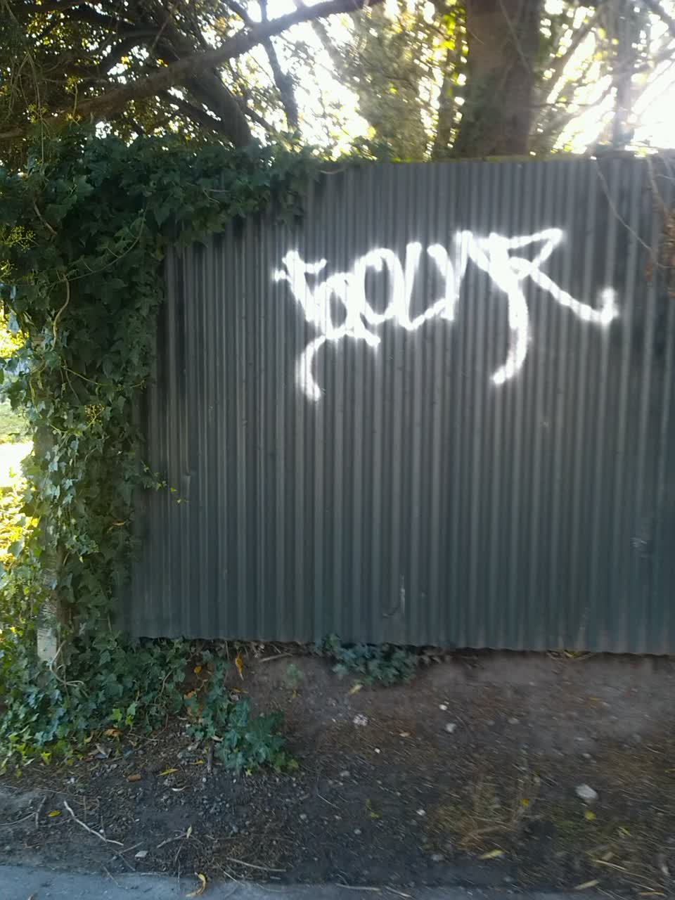 The photograph attached to this graffiti report