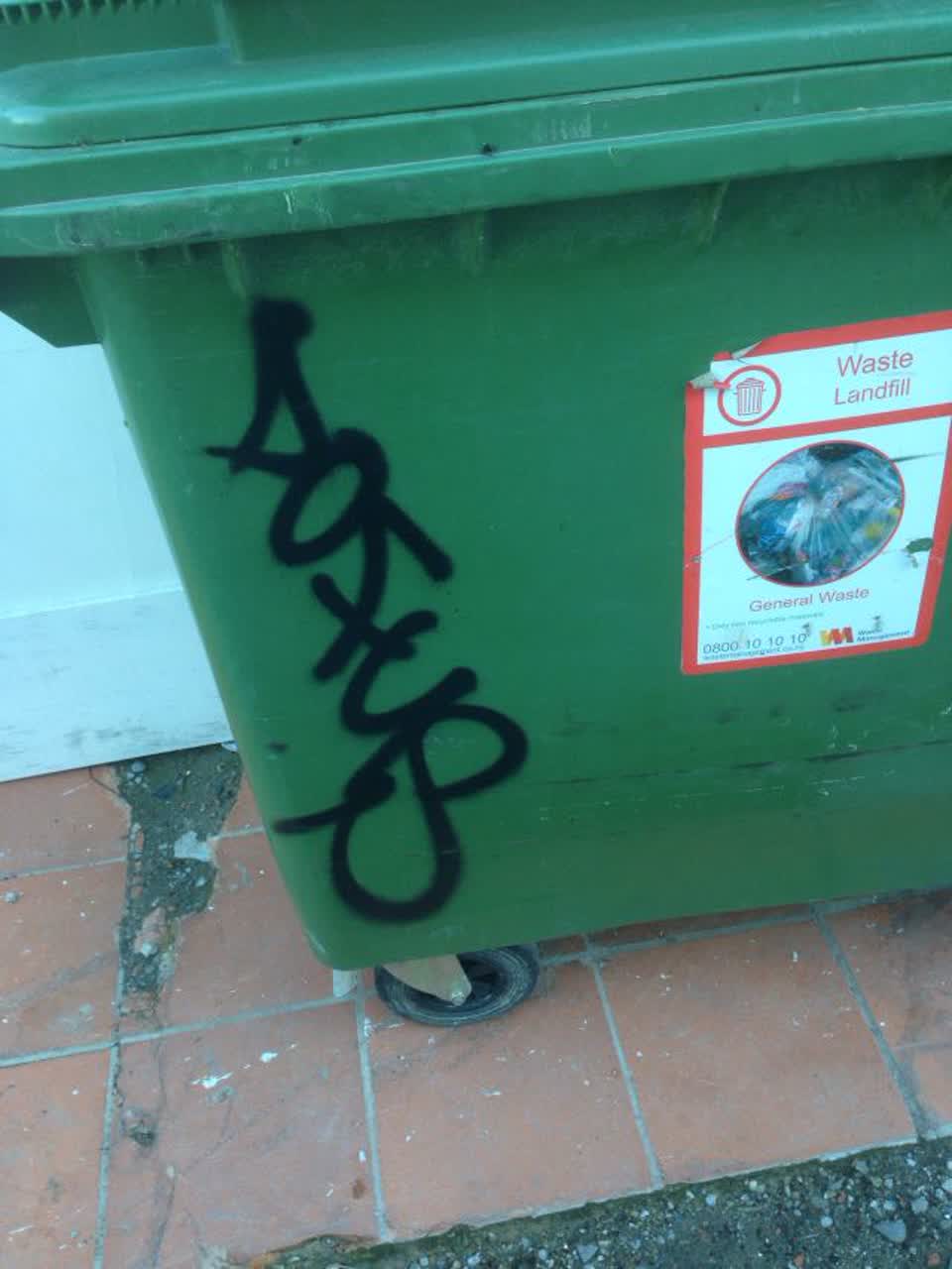 The photograph attached to this graffiti report