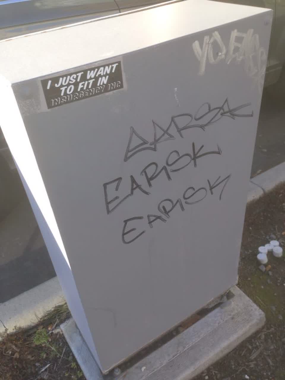 The photograph attached to this graffiti report