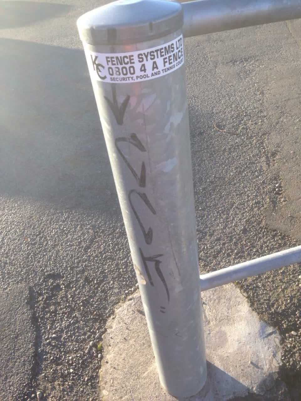 The photograph attached to this graffiti report