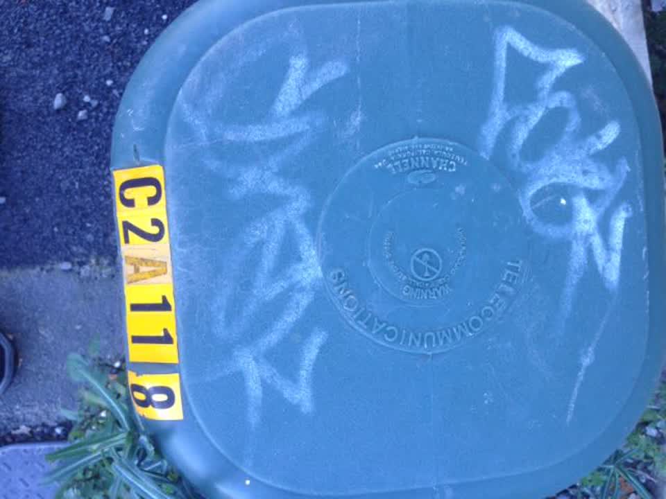 The photograph attached to this graffiti report
