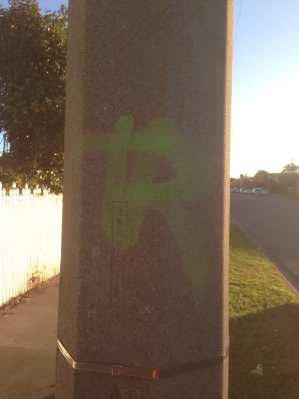 The photograph attached to this graffiti report