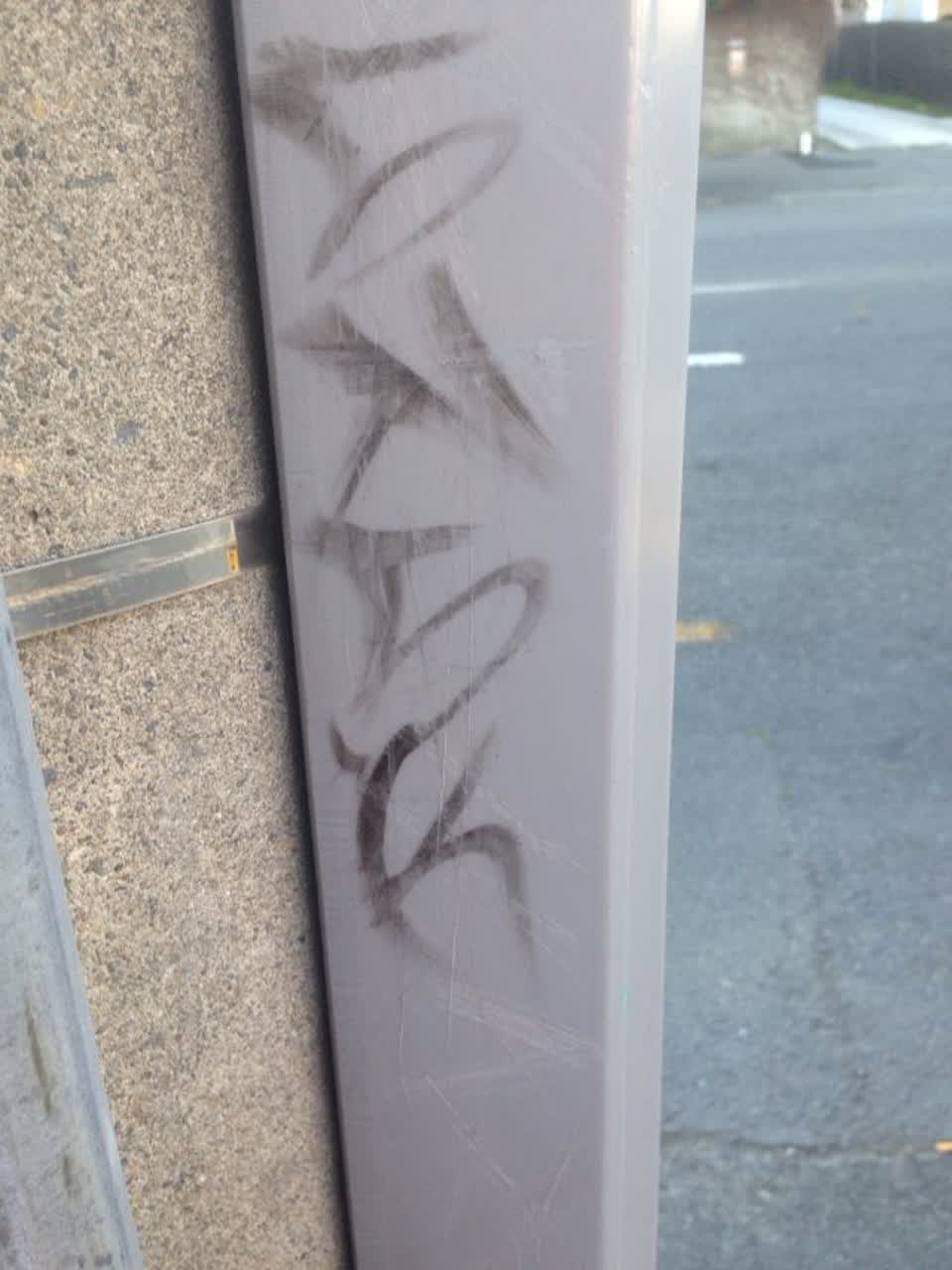 The photograph attached to this graffiti report