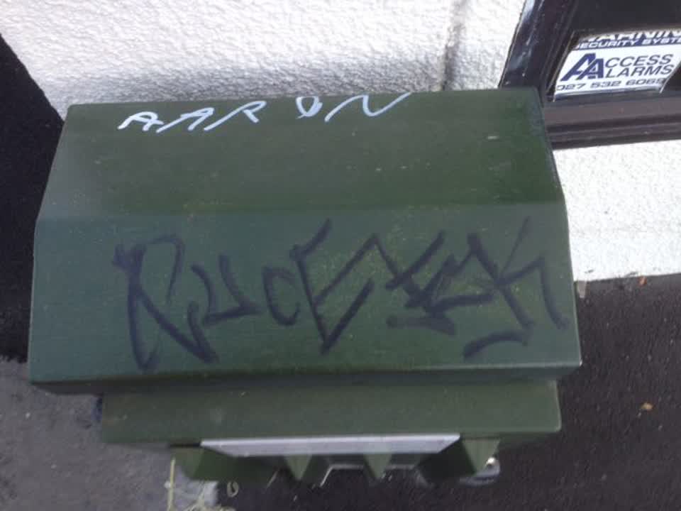 The photograph attached to this graffiti report