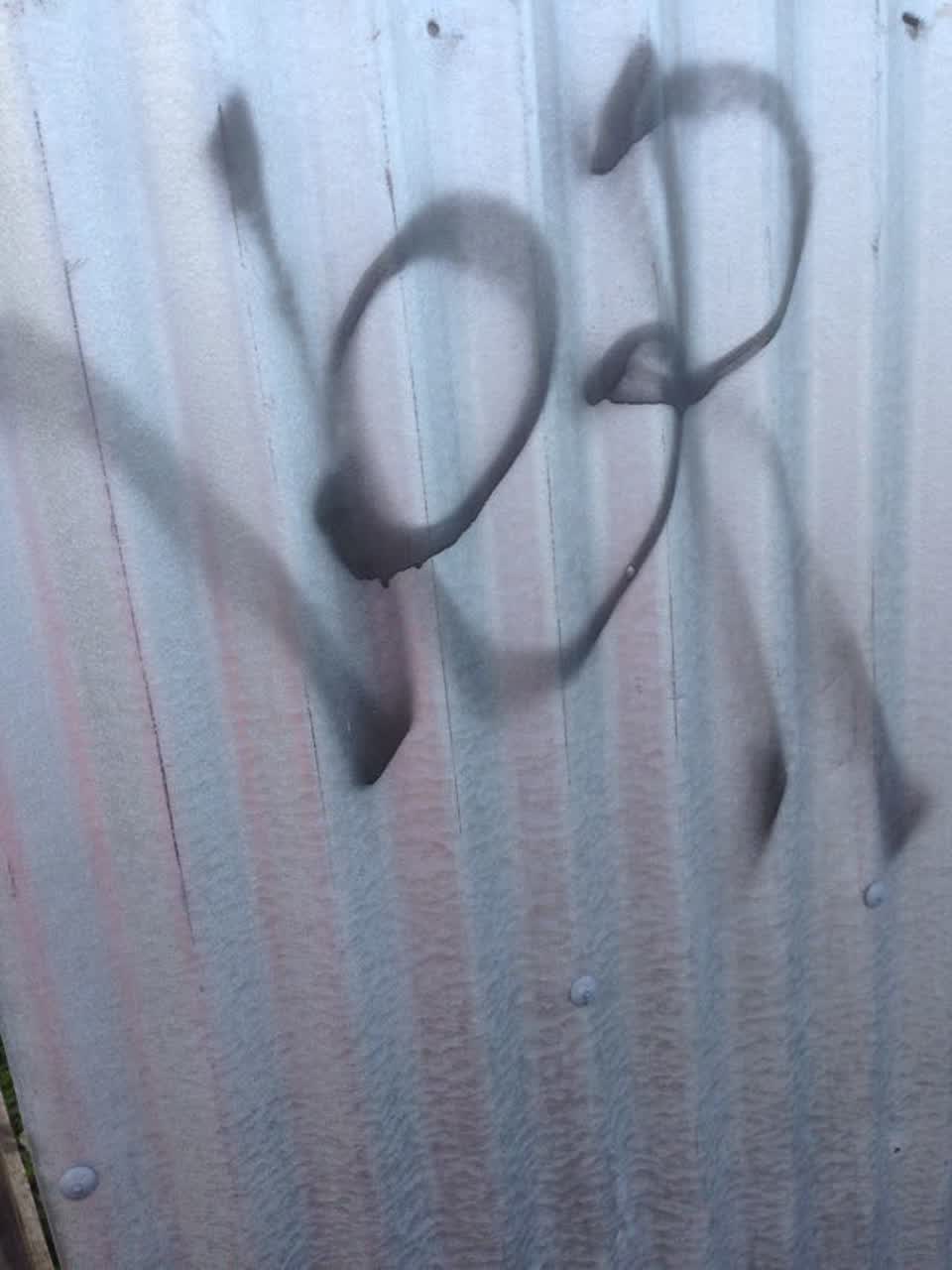 The photograph attached to this graffiti report